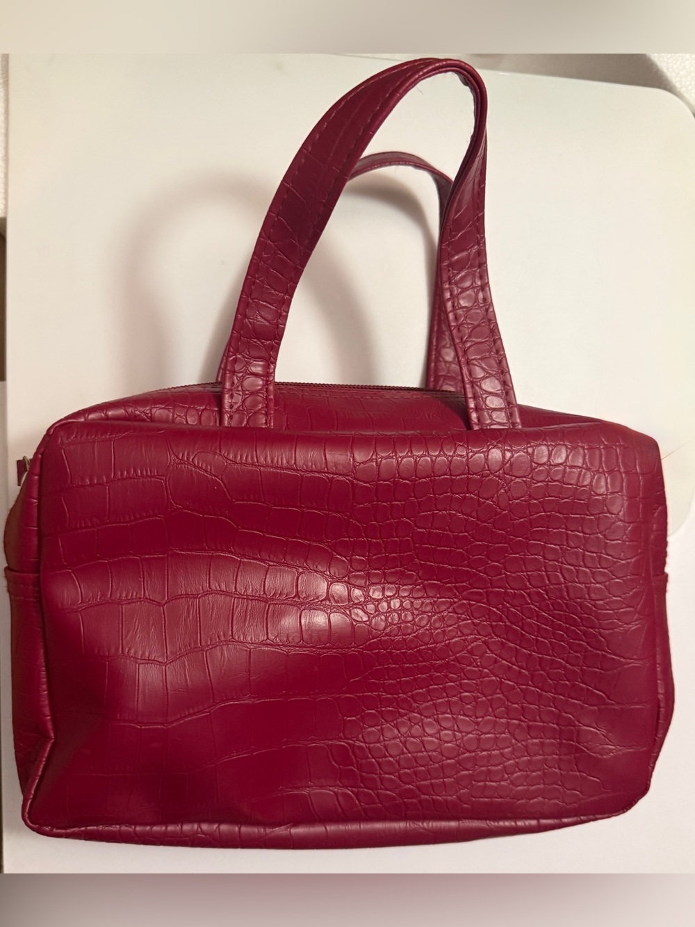 Red Croc-Embossed Tote Bag - Women